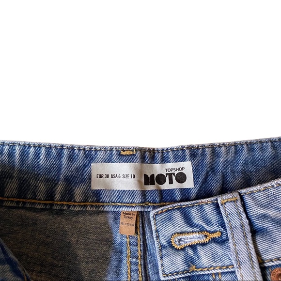 Topshop Moto Denim Shorts Sz 6 - Picture 3 of 4